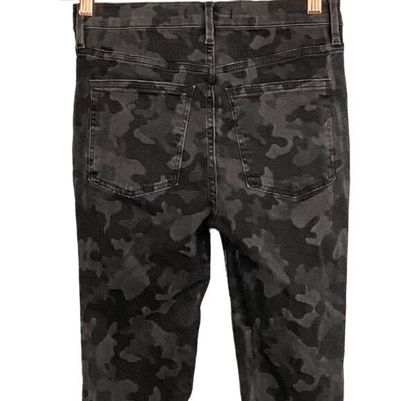 FREE PEOPLE Long Lean Black Subdued Camo High Waist Rise Jeans Skinny 27 Gorp - Picture 7 of 15